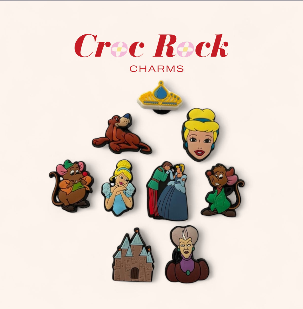 Cinderella Inspired Croc Charms – 9-Piece Set