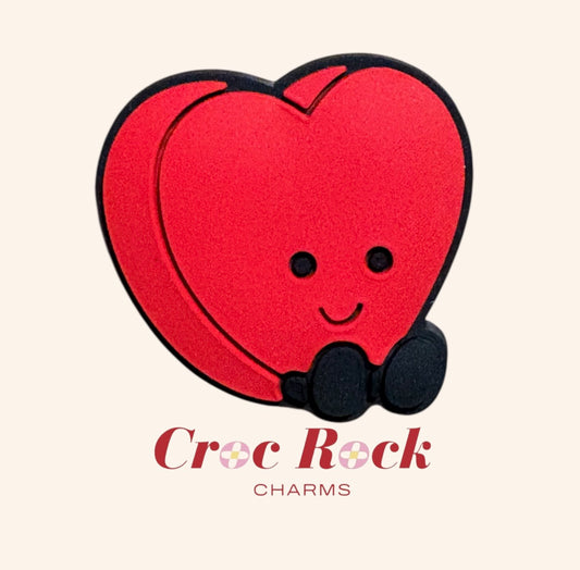 Red heart plushy croc charm