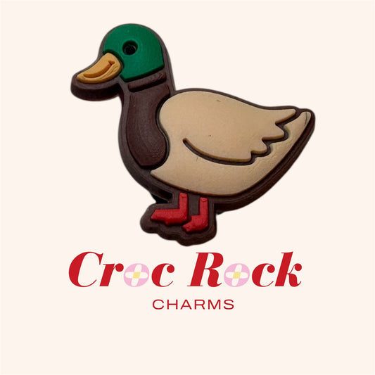 Mallard Duck Croc Charm - Realistic green-headed duck character charm for Crocs shoes