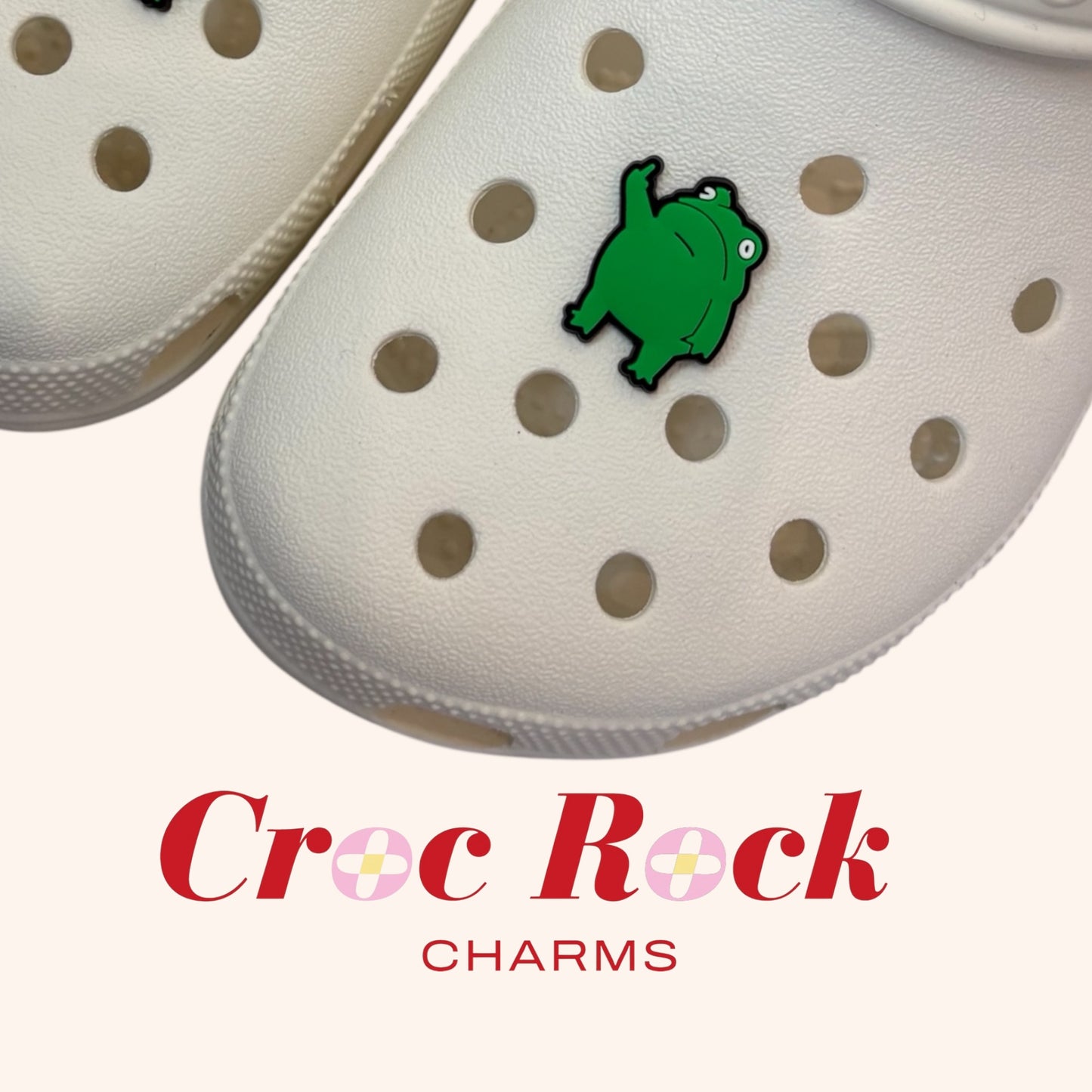 Green swearing frog Croc Charm