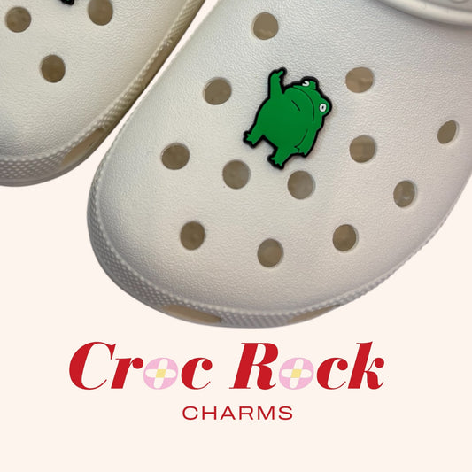Green swearing frog Croc Charm